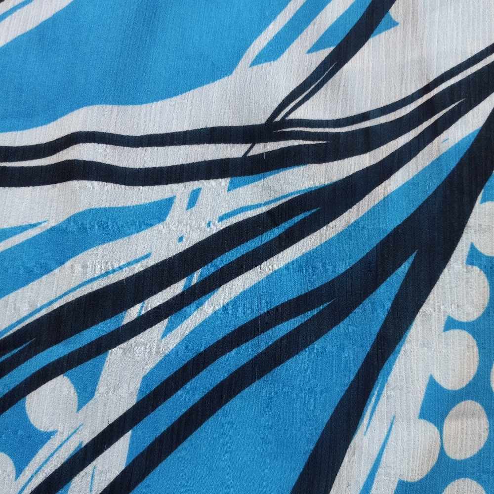 Womens Kimono Top Blue Size 16 Tie Waist Artsy Resortwear Boho Retro - Picture 12 of 15